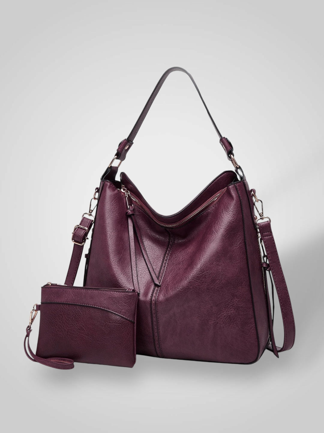 Leather Tote Bag for Women with Multiple Pockets