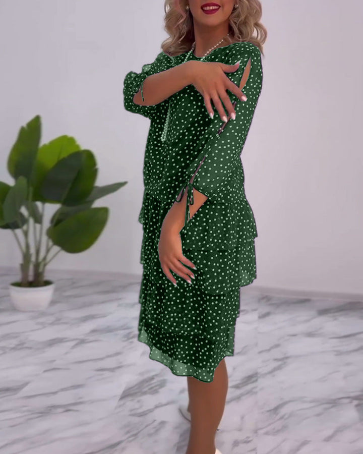 Polka Dot Layered Dress for Women - Timeless A-Line Style