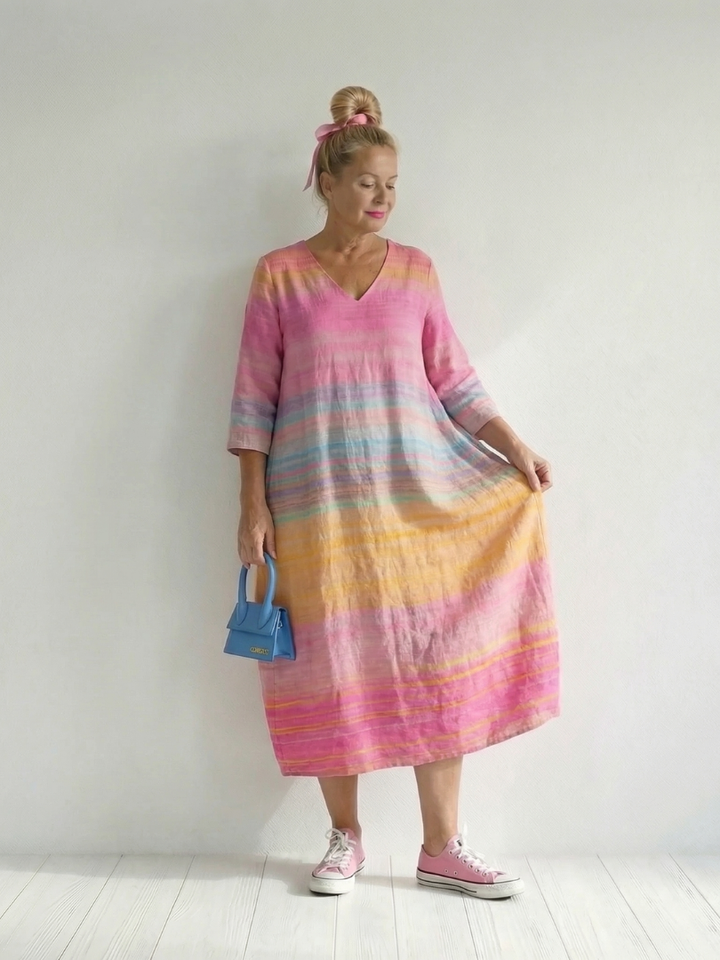 Blake | Ease Gradient Stripe Midi Dress