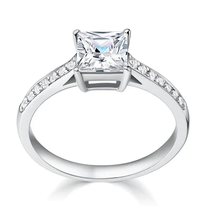 White Gold Ring - Elegant Statement Band for Women