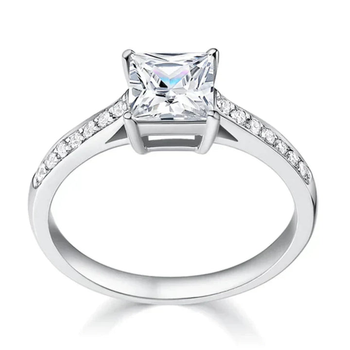 White Gold Ring - Elegant Statement Band for Women