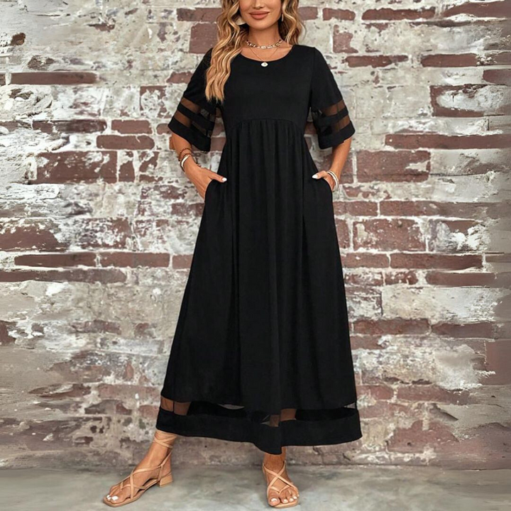 Midi Dress with Empire Waist and Tummy Smoothing Fit