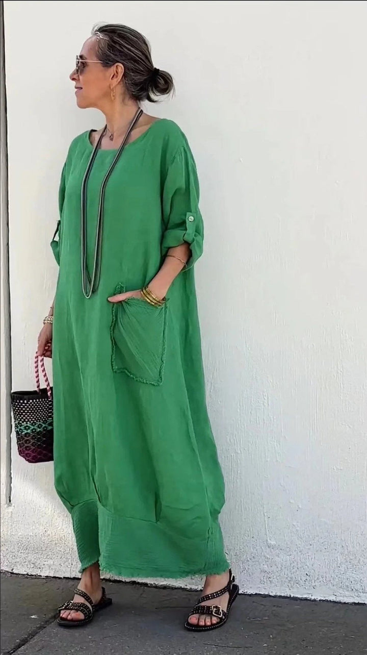 Oversized Linen Dress for Women | Breezy Summer Maxi Dress