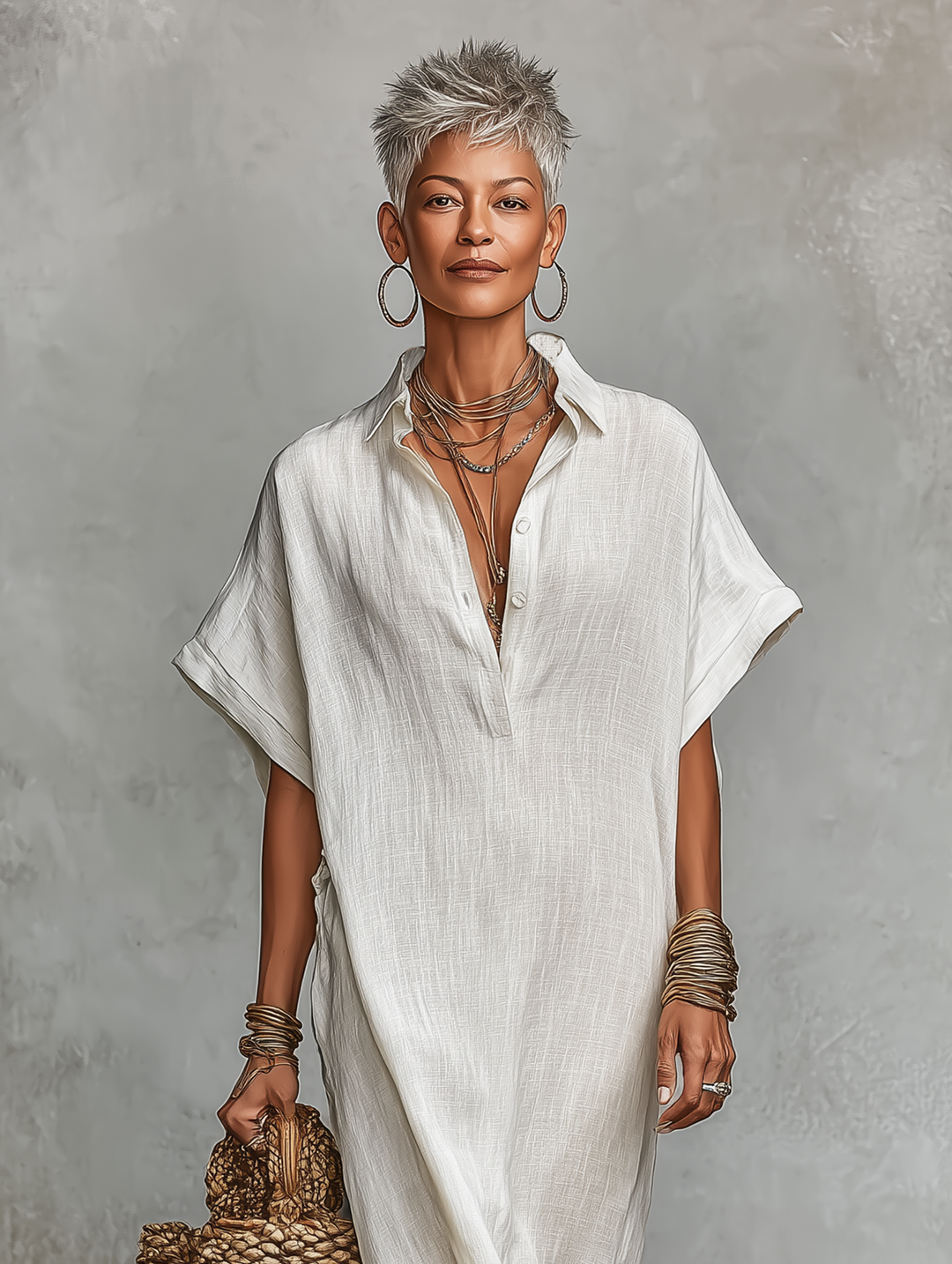 Shirt Maxi Dress for Women - Loose Fit Minimalist Style