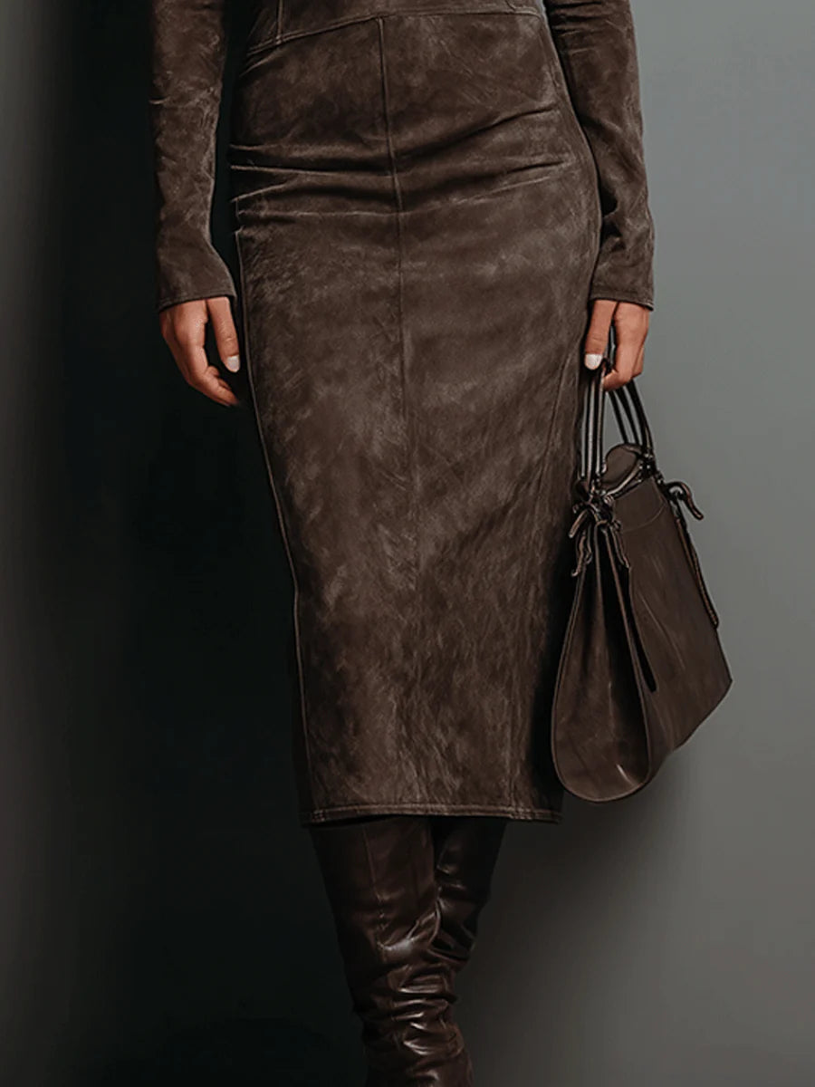 Brown Midi Dress for Women | Bohemian Style Dress