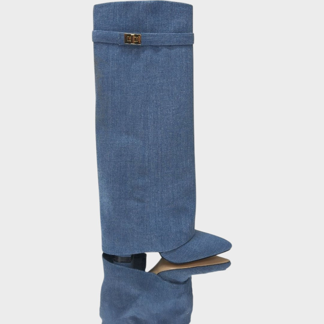 Wide Calf Suede Boots for Women - High Cut Fall Winter Statement Boots
