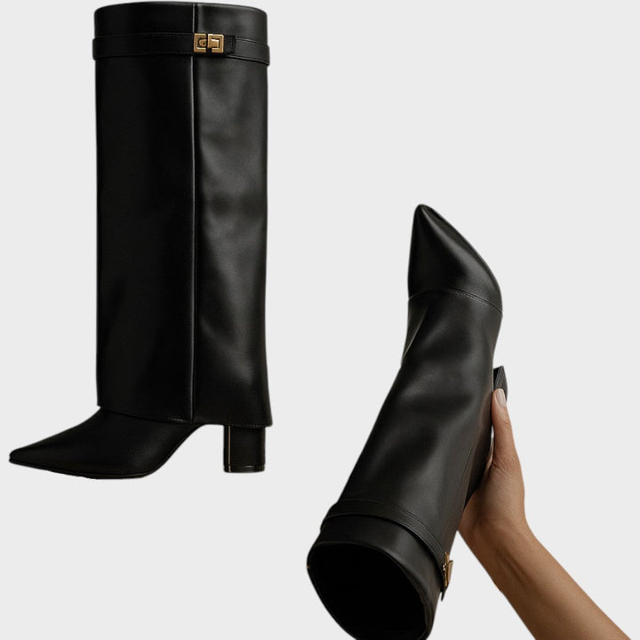 High Shaft Leather Boots for Women | Luna Wide Calf Boots