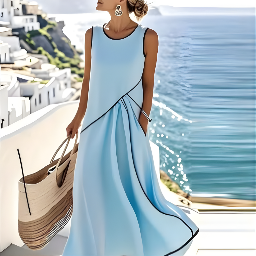 Striped Midi Dress for Women | Relaxed Fit Summer Dress
