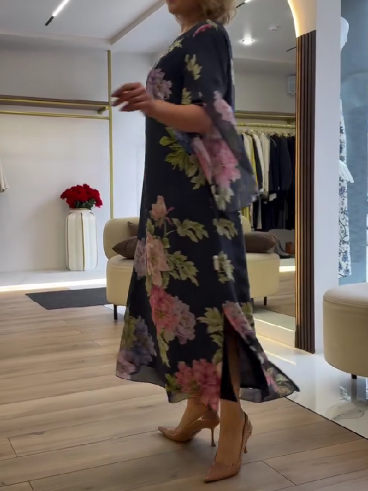 Floral Maxi Dress - Loose Fit Lightweight Dress for Women