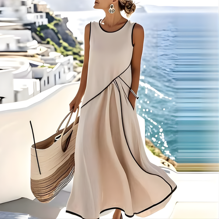 Striped Midi Dress for Women | Relaxed Fit Summer Dress