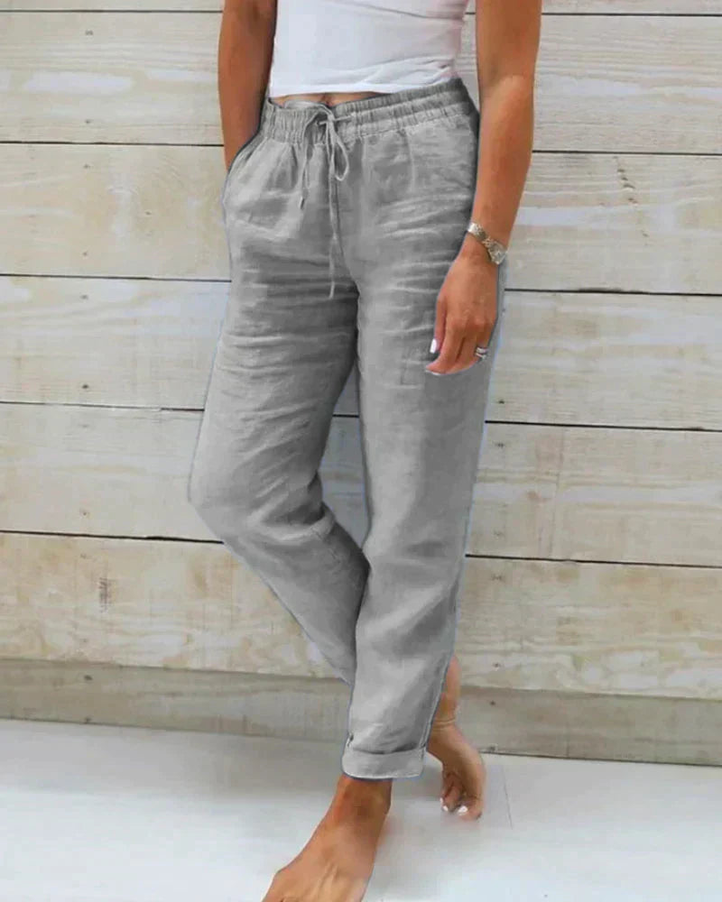 Linen Pants for Women - Wide Leg Breathable Summer Trousers