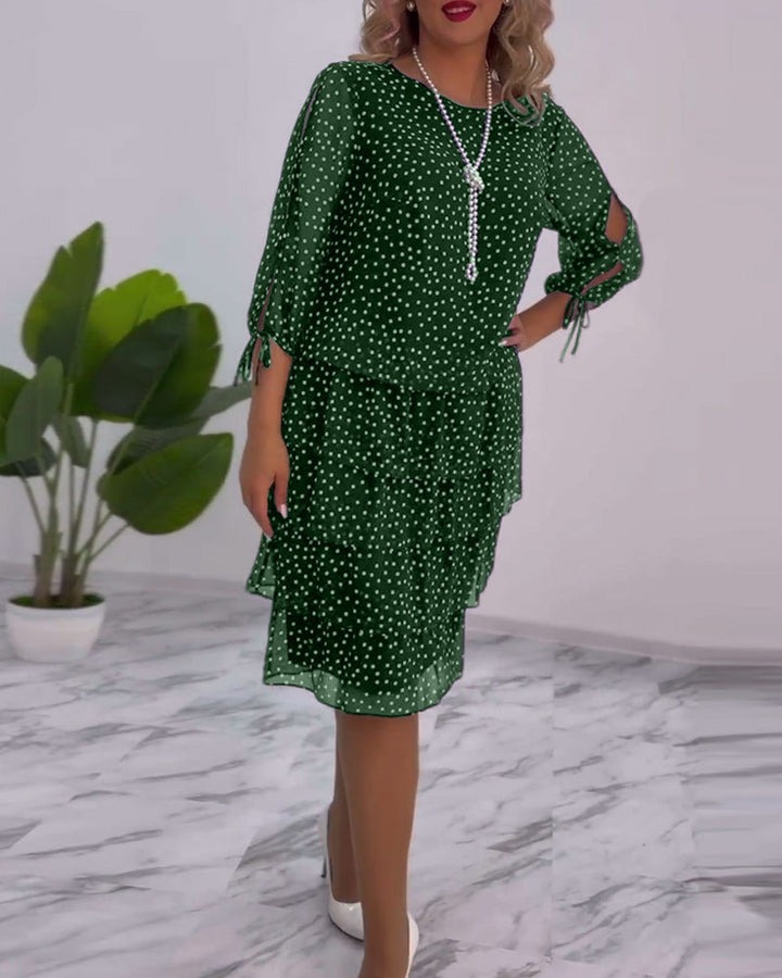 Polka Dot Layered Dress for Women - Timeless A-Line Style