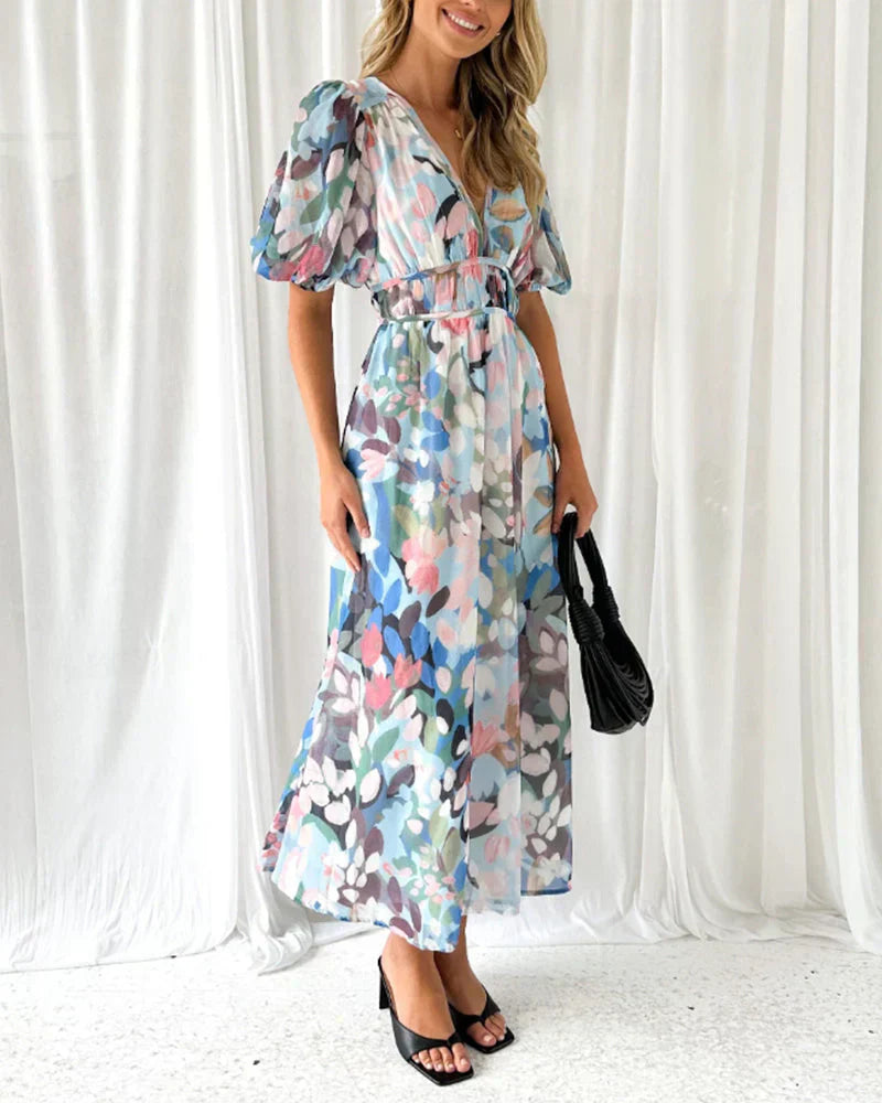Pink Maxi Dress - Bohemian Flowy Dress for Women