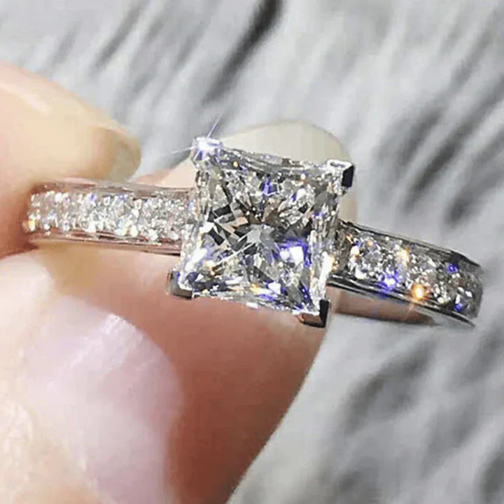 White Gold Ring - Elegant Statement Band for Women