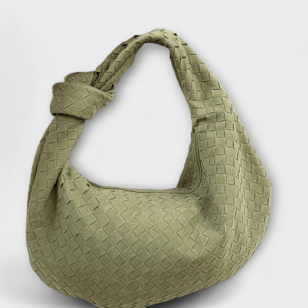 Large Woven Tote Bag for Women with Knot Detail