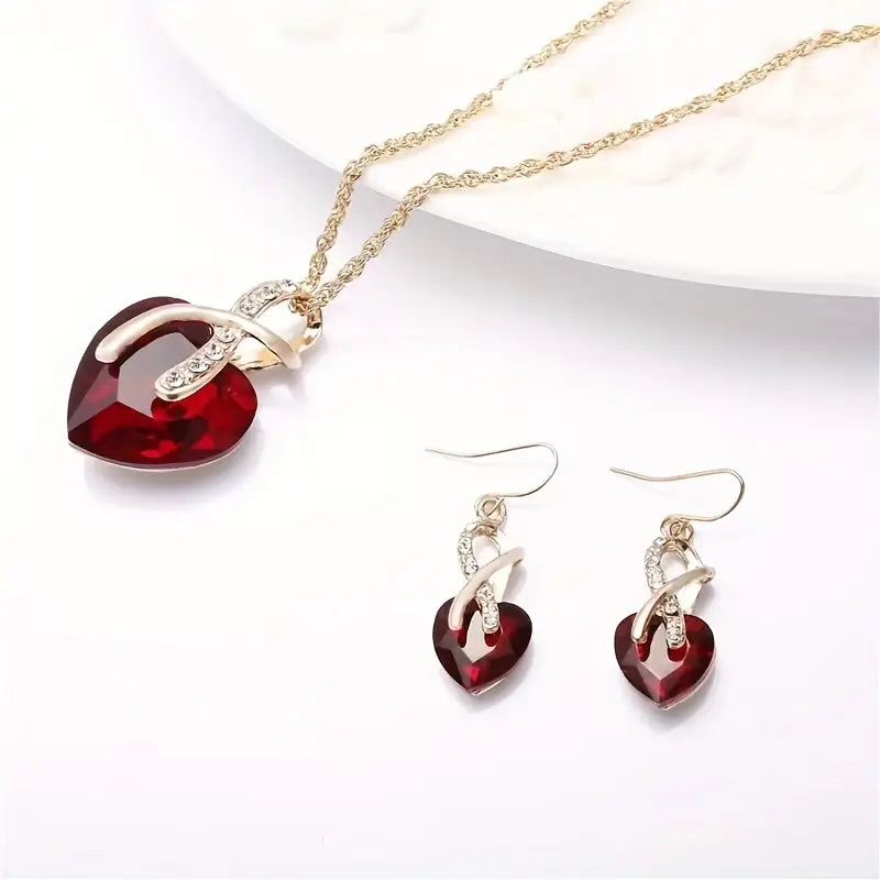 Gold Jewelry Set - Elegant Necklace and Earring Collection