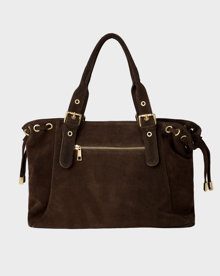 Espresso Brown Leather Tote Bag for Work and Laptop