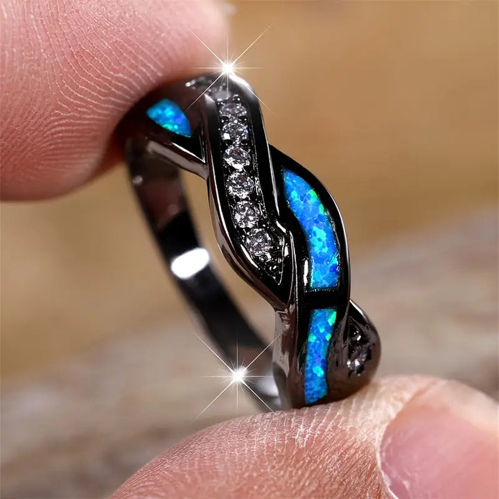 White Gold Ring | Thessia Lunebray Stackable Band for Women