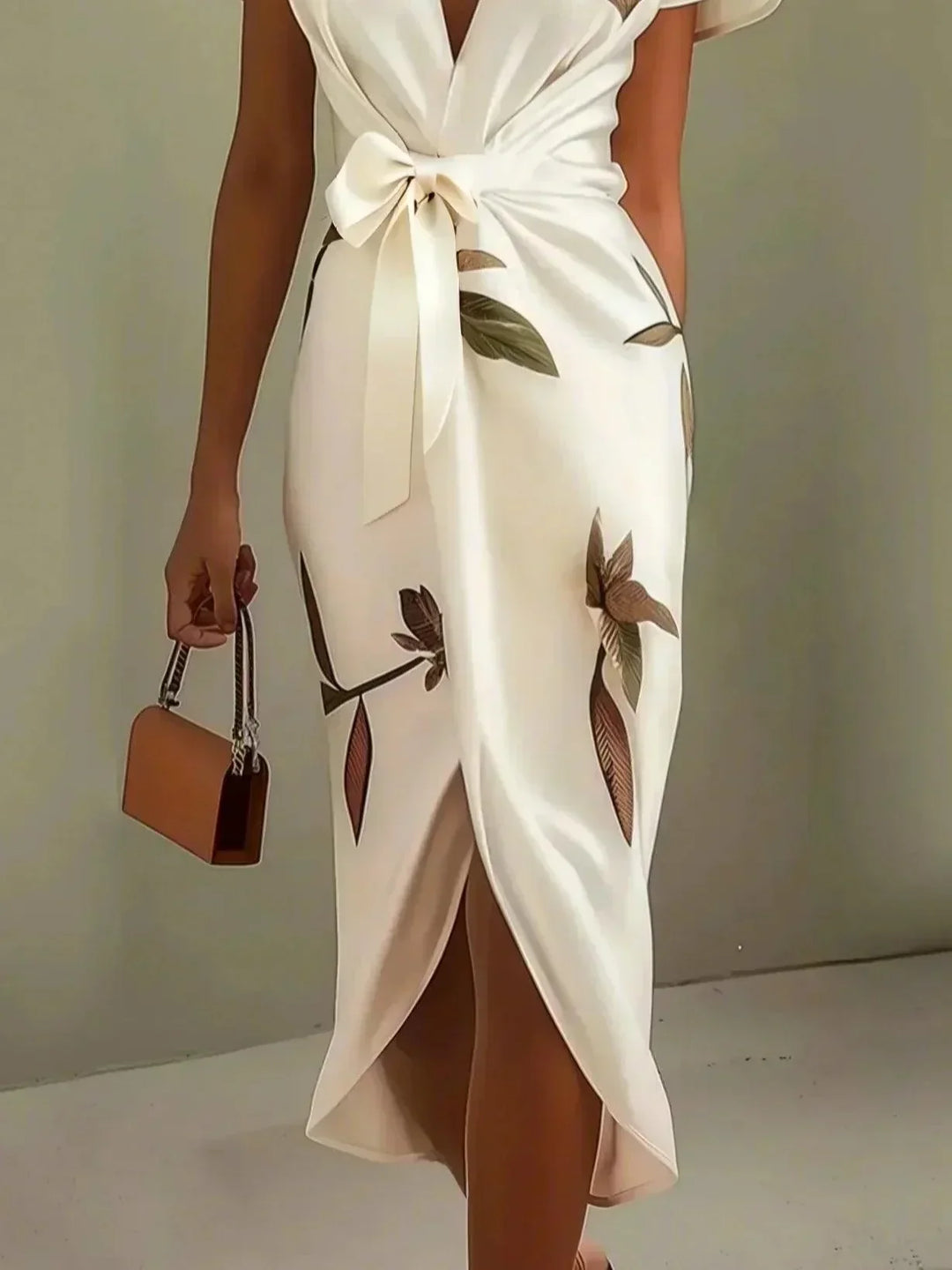 Wrap Dress for Women - Elegant Floral Print Dress