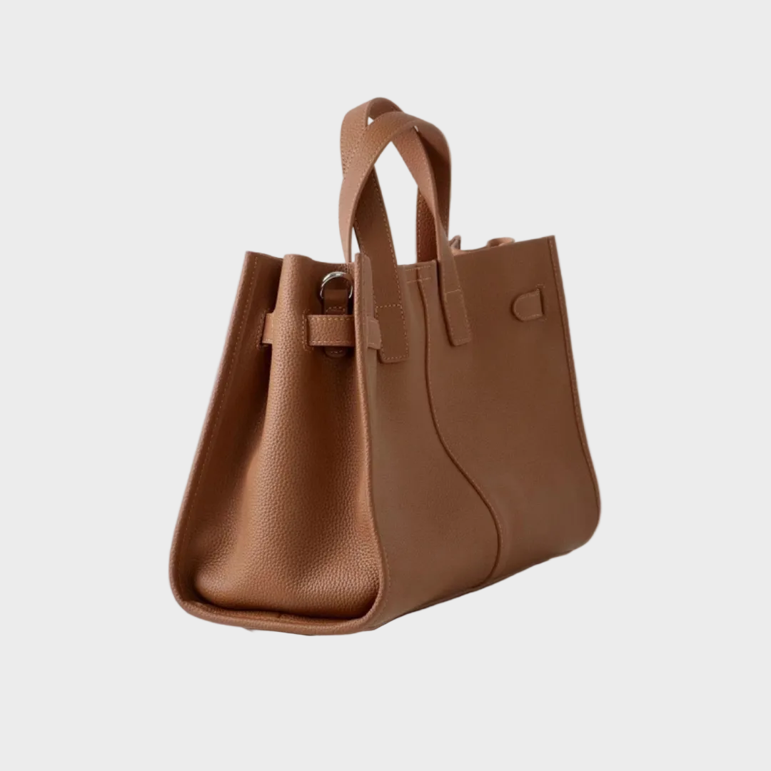 Leather Tote Bag for Work and Travel - Structured Handbag