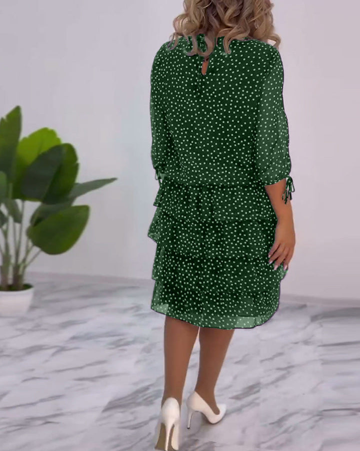 Polka Dot Layered Dress for Women - Timeless A-Line Style