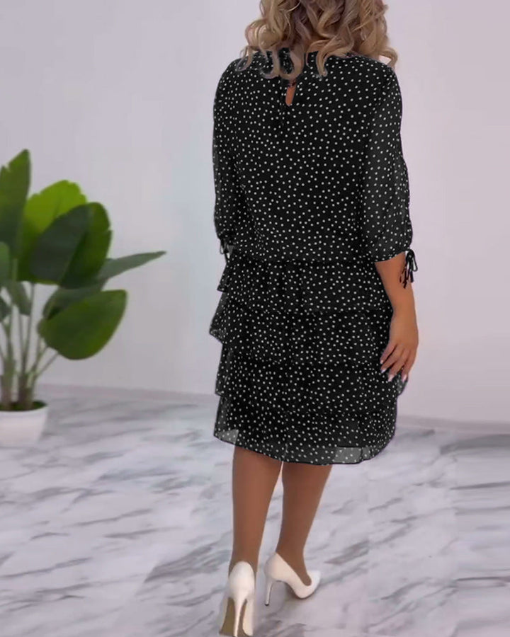 Polka Dot Layered Dress for Women - Timeless A-Line Style