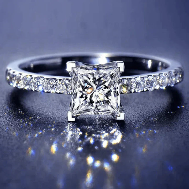 White Gold Ring - Elegant Statement Band for Women