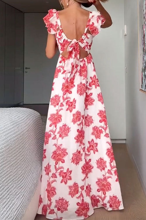 Floral Maxi Dress with Ruffle Detail for Women