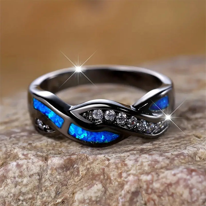 White Gold Ring | Thessia Lunebray Stackable Band for Women
