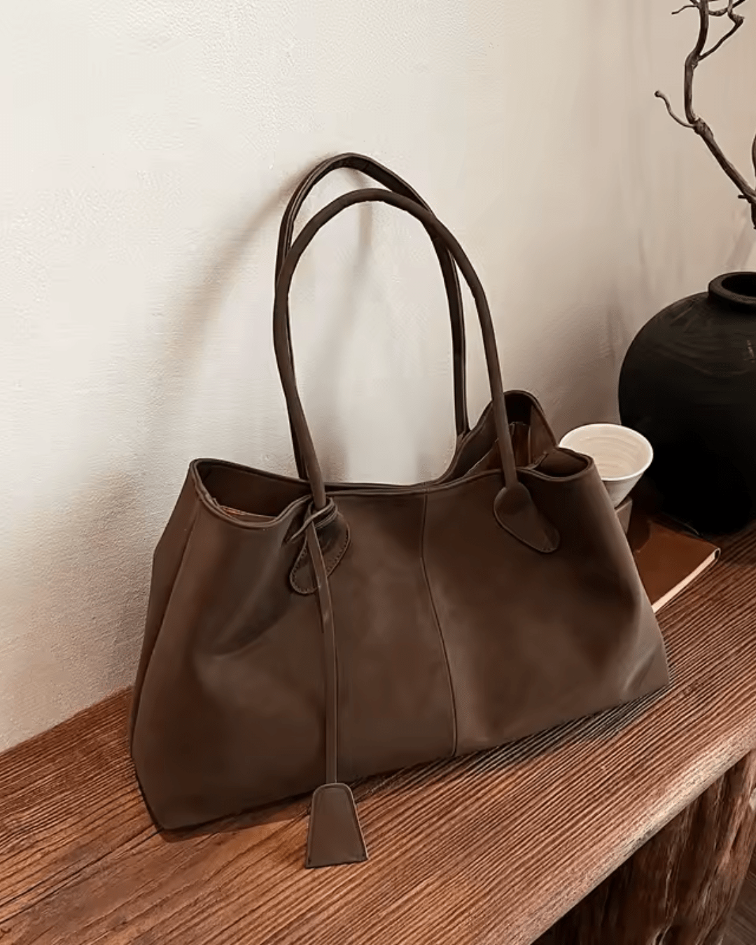 Tote Bag for Work and Travel - Soft Faux Leather Shoulder Bag