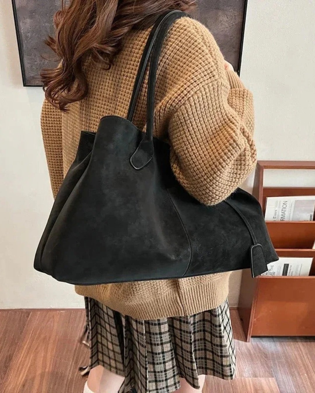 Tote Bag for Work and Travel - Soft Faux Leather Shoulder Bag