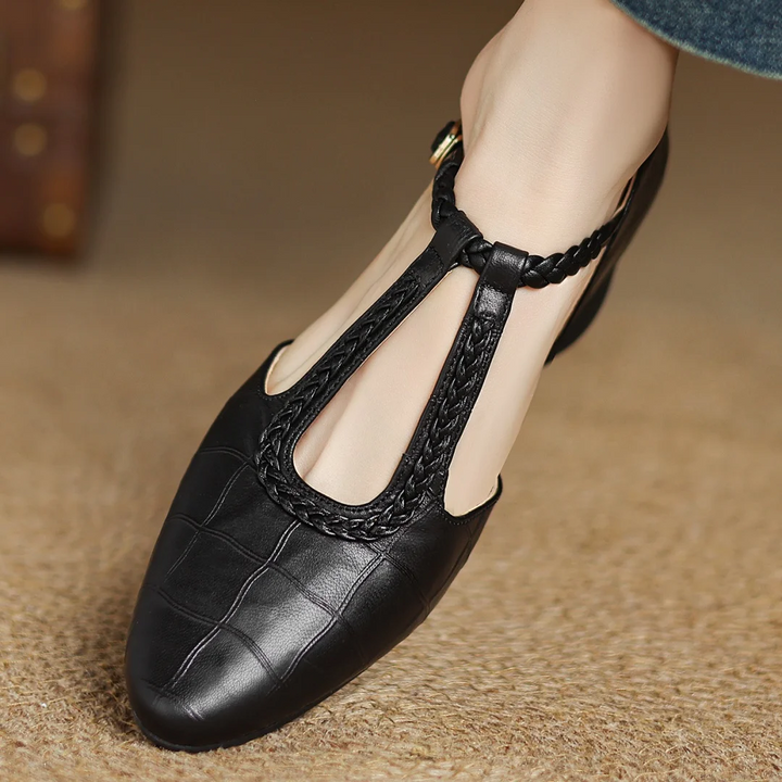 Leather Mary Jane Flats | Classic Ankle Strap Shoes