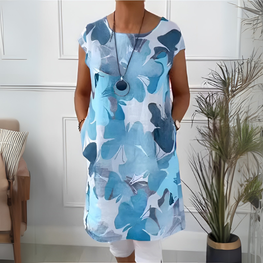 Butterfly Print Dress for Women - Relaxed Fit Summer Dress