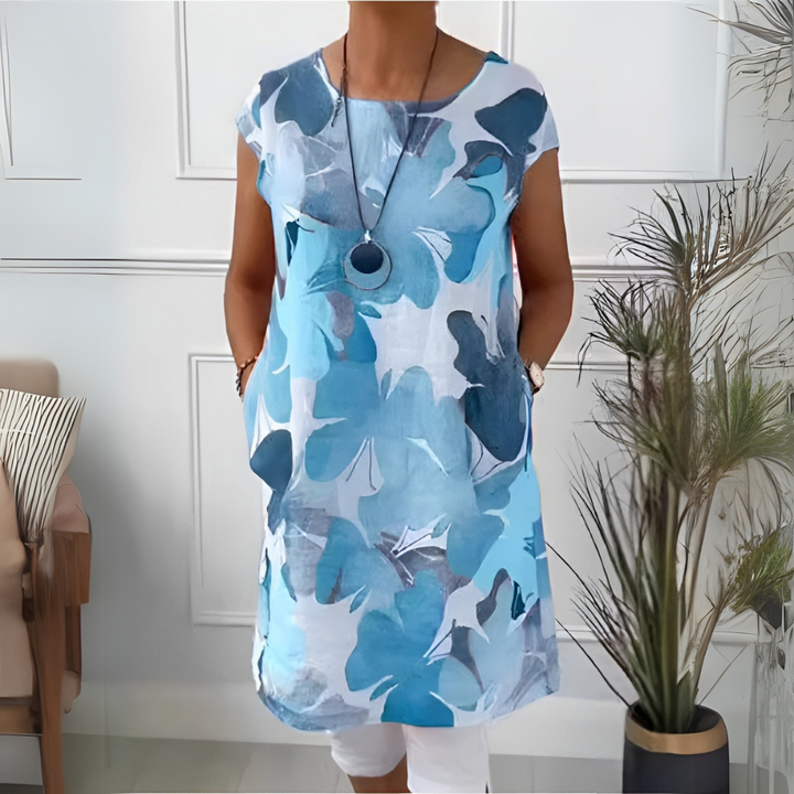 Butterfly Print Dress for Women - Relaxed Fit Summer Dress