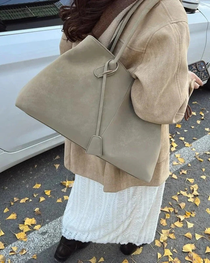 Tote Bag for Work and Travel - Soft Faux Leather Shoulder Bag