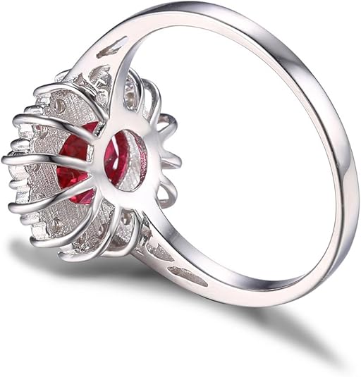 Ruby Halo Ring in White Gold | Classic Engagement Ring