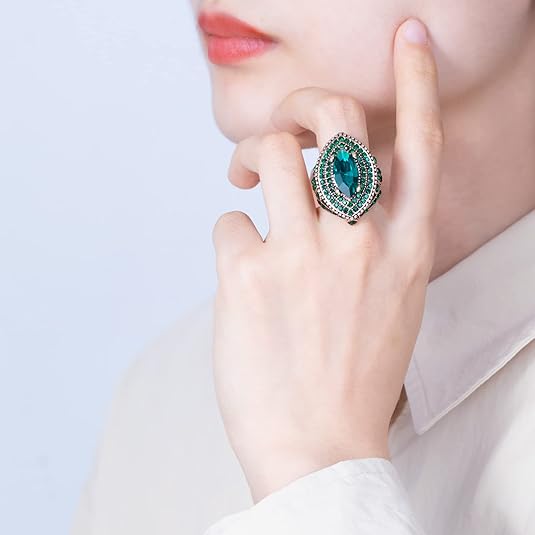 Emerald Ring in Gold | Statement Cocktail Ring for Women