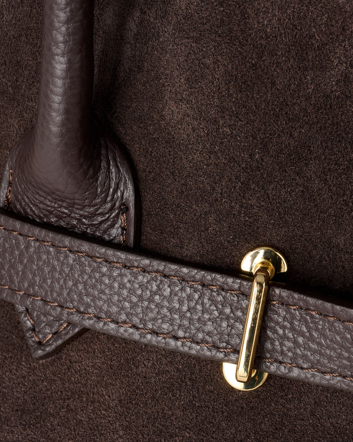 Leather Tote Bag Large Work Laptop Bag Espresso Brown
