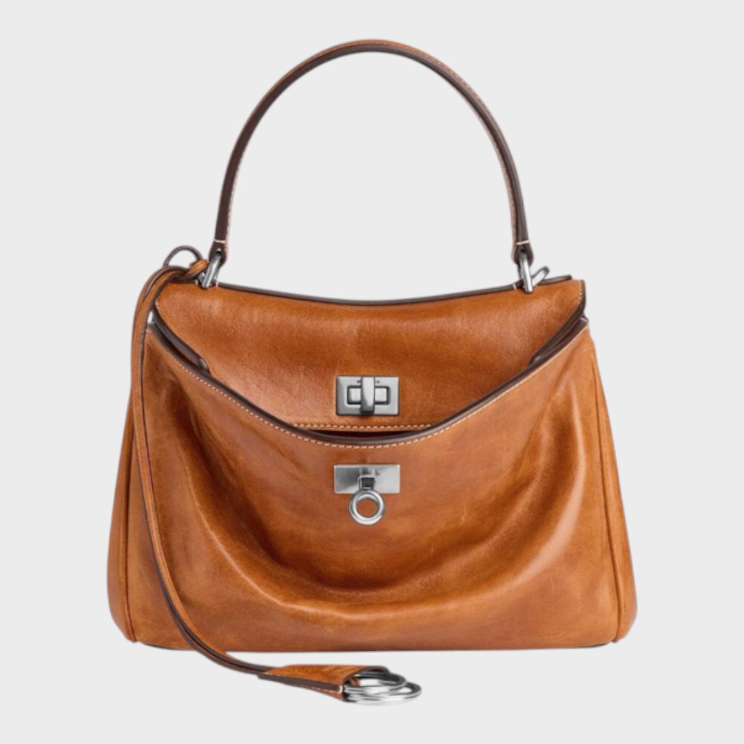 Leather Handbag Women - Minimalist Soft Genuine Leather Shoulder Bag