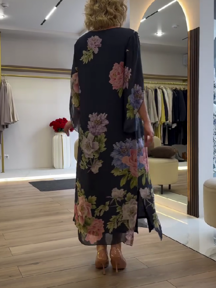 Floral Maxi Dress - Loose Fit Lightweight Dress for Women