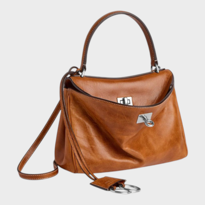 Leather Handbag Women - Minimalist Soft Genuine Leather Shoulder Bag