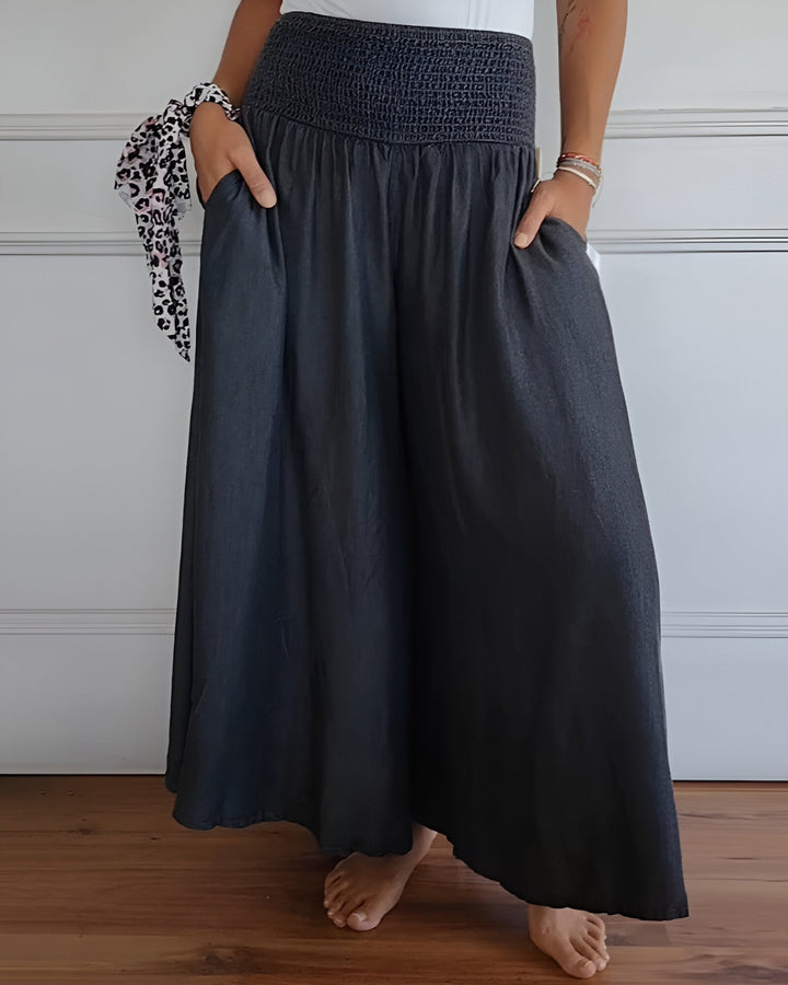 Elastic Waist Pants for Women - Comfortable Flowy Skirt Pants