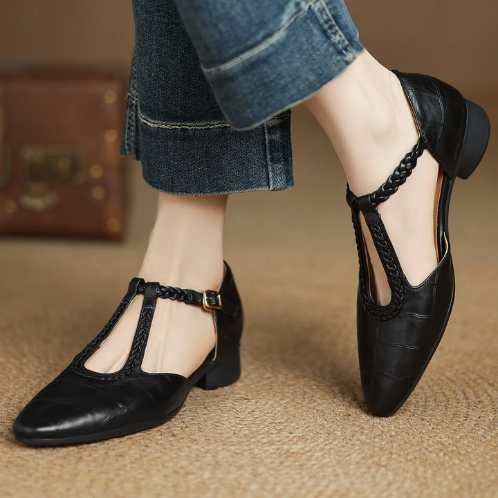 Leather Mary Jane Flats | Classic Ankle Strap Shoes