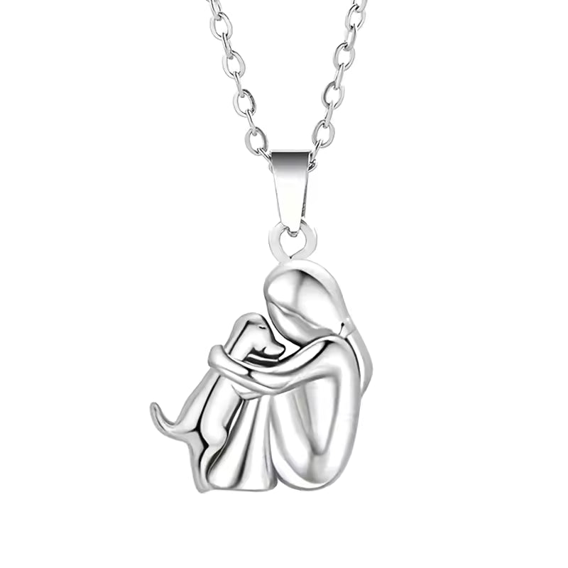 Dog Memorial Necklace Gold Pendant for Women