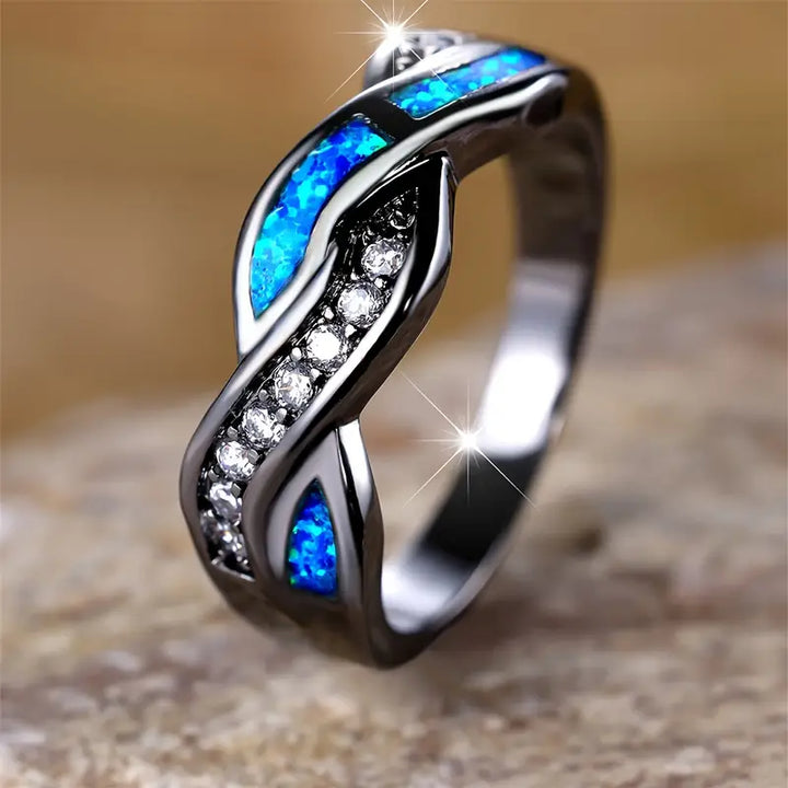 White Gold Ring | Thessia Lunebray Stackable Band for Women