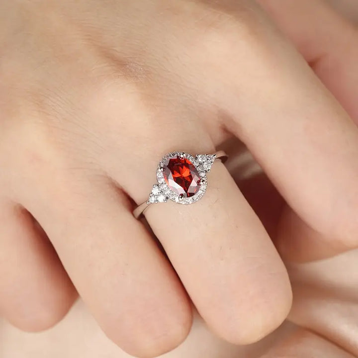White Gold Statement Ring - Elegant Modern Design for Women