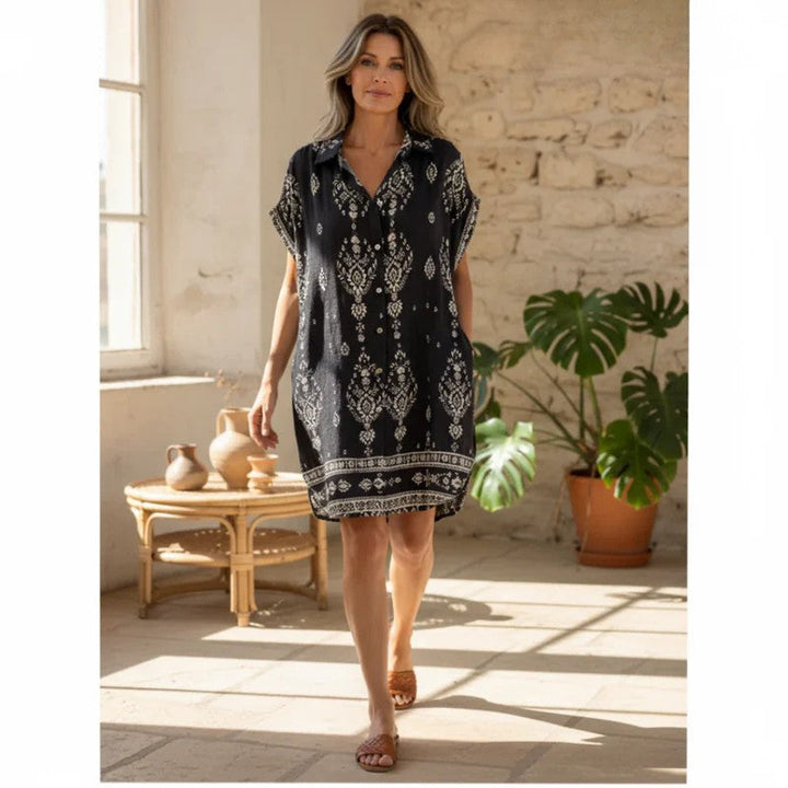 Vintage Boho Dress for Women | Relaxed Fit Midi Dress