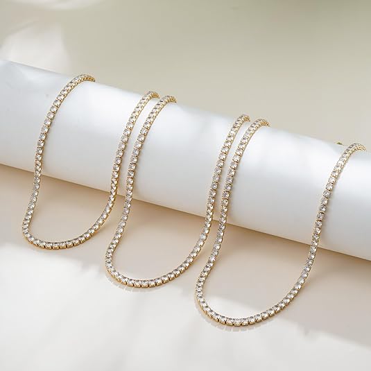 Tennis Necklace Gold | Classic Delicate Chain Necklace