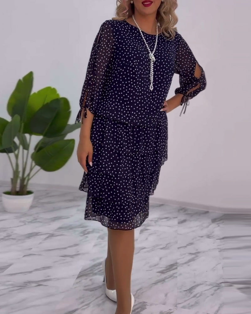Polka Dot Layered Dress for Women - Timeless A-Line Style