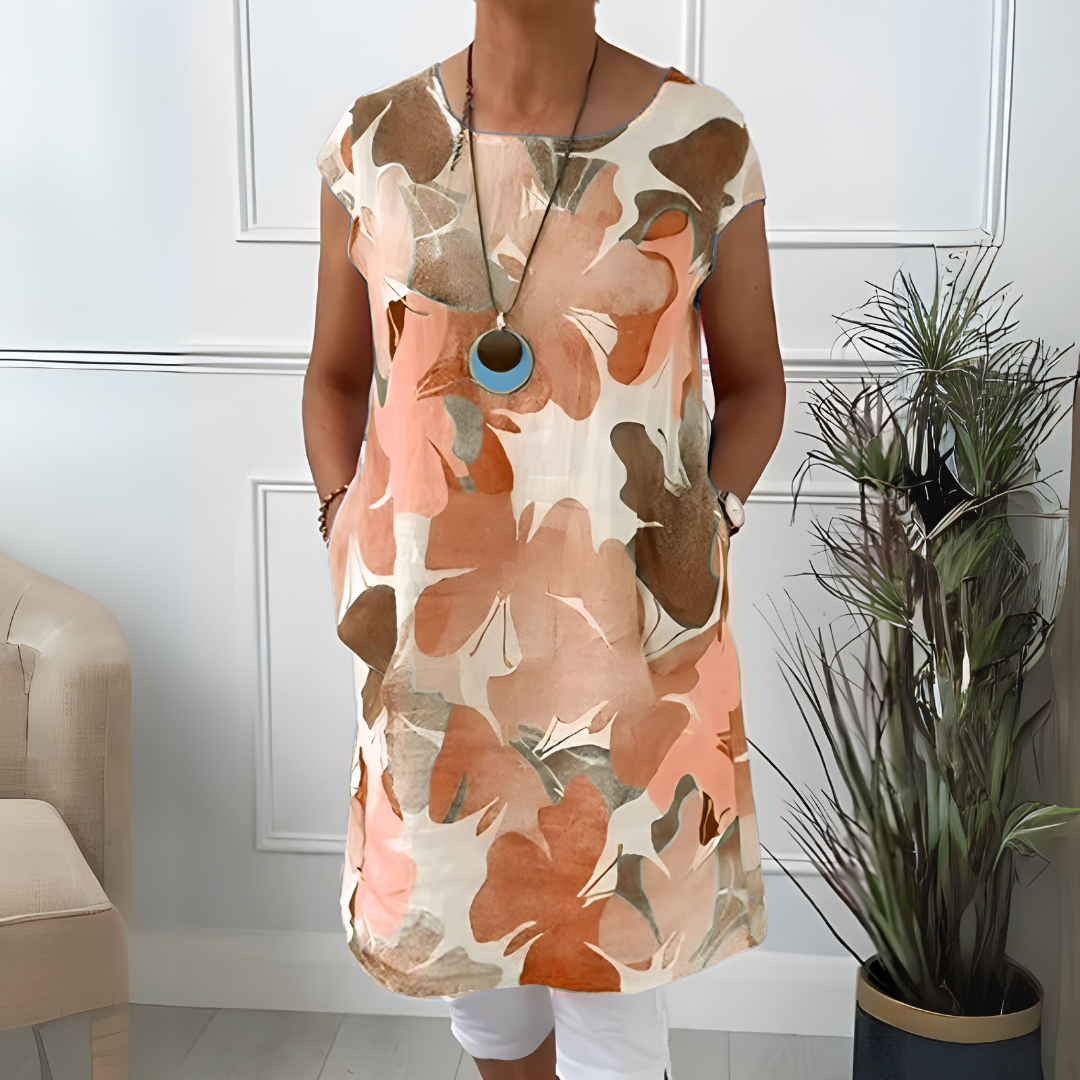 Butterfly Print Dress for Women - Relaxed Fit Summer Dress